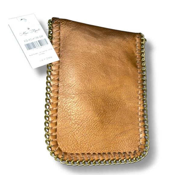 Muse Royale Link Chain Crossbody Mini Bag Flap Top Snap Closure Gunmetal 25" - Picture 8 of 9